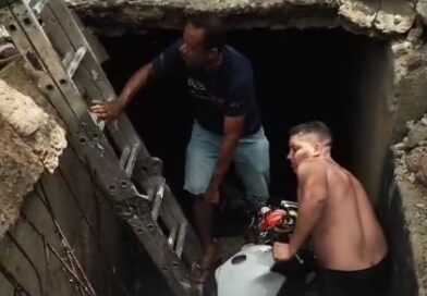 Cratera se abre em avenida e derruba homem e crianças no Promorar