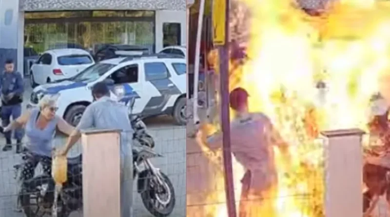 Mulher morre após tentar impedir filho de incendiar moto durante abordagem policial no Espírito Santo