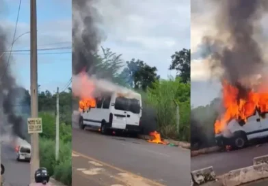 Van pega fogo na zona Sul de Teresina e capital registra terceiro incêndio em veículos em oito dias
