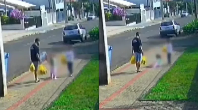 Pai é investigado após ser flagrado chutando filha de 3 anos no rosto no Paraná