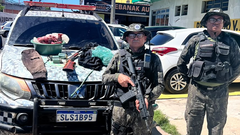 Homem é detido por suspeita de caça ilegal com arma e carne de animais silvestres na zona Norte de Teresina