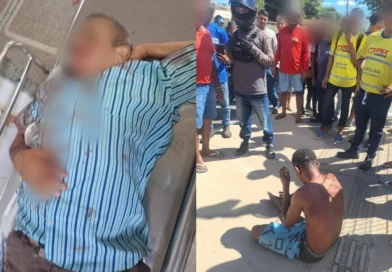 SUSPEITO DE ASSALTO É ESPANCADO POR POPULARES APÓS IDOSO REAGIR AO CRIME NO SACI