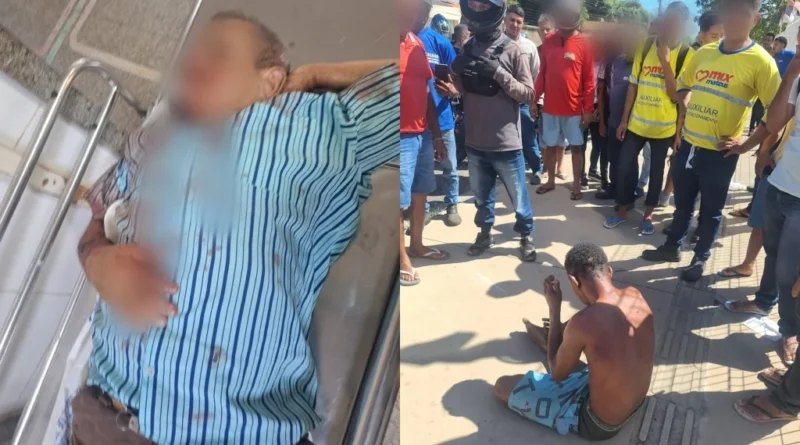 SUSPEITO DE ASSALTO É ESPANCADO POR POPULARES APÓS IDOSO REAGIR AO CRIME NO SACI