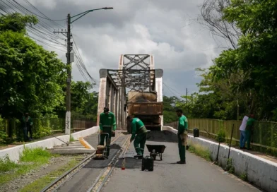 Ponte Metálica terá novo bloqueio neste sábado para finalizar manutenção