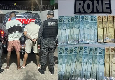 Dois homens são presos com pistola e R$ 3,8 mil durante abordagem na zona Norte de Teresina