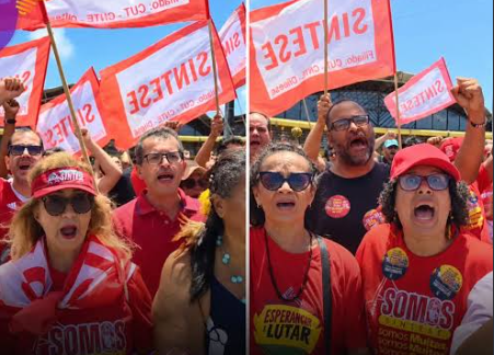 Professores entram em greve após corte na educação anunciado por Lula e gritam “Professor na rua, Flávio a culpa é sua!”