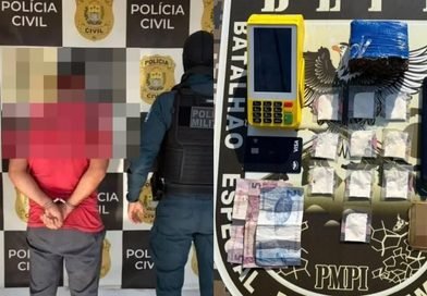 Homem é detido com drogas embaladas para venda e máquina de cartão em Baixa Grande do Ribeiro